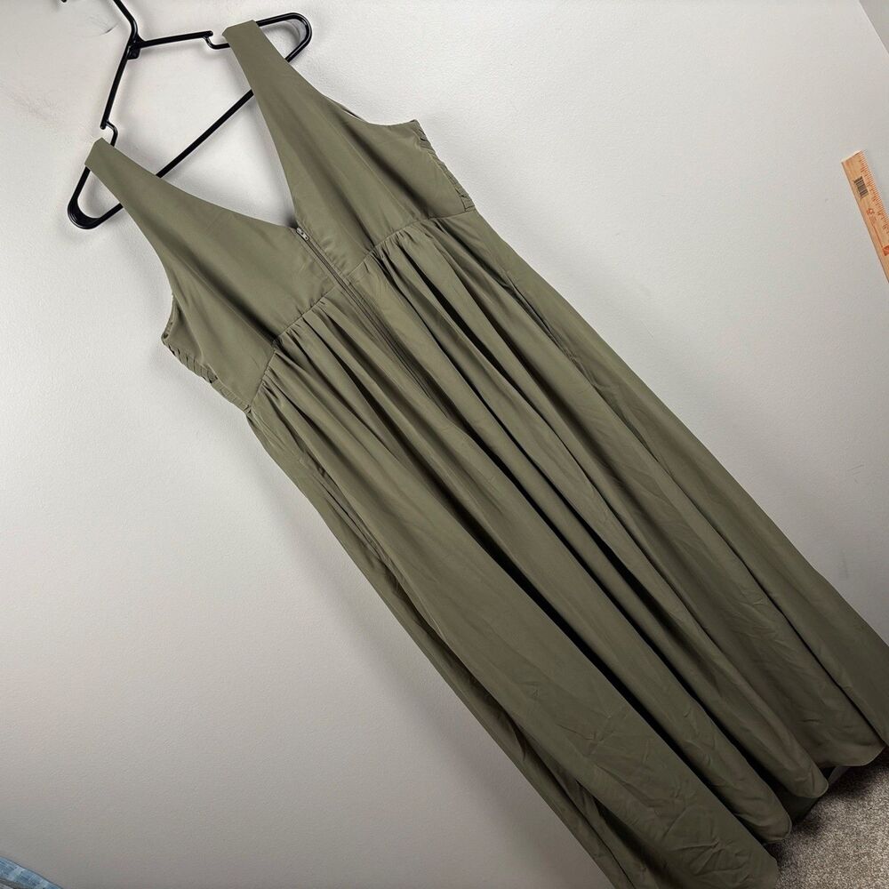 Birdy Grey Bridesmaid dress Thyme Green V-Neck Dress with Pleated Bodice Laurie - Picture 3 of 10